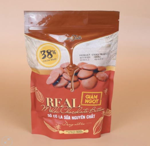 Sô cô la sữa nguyên chất dạng nút áo 38% cacao talk chiết