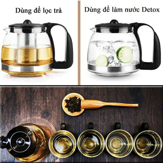 BÌNH LỌC TRÀ KÈM 4 LY THỦY TINH