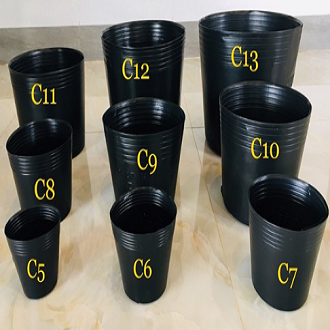 Chậu nhựa mềm đen thành đạt nhiều size ( bộ 10 chậu ) - chautrongcay