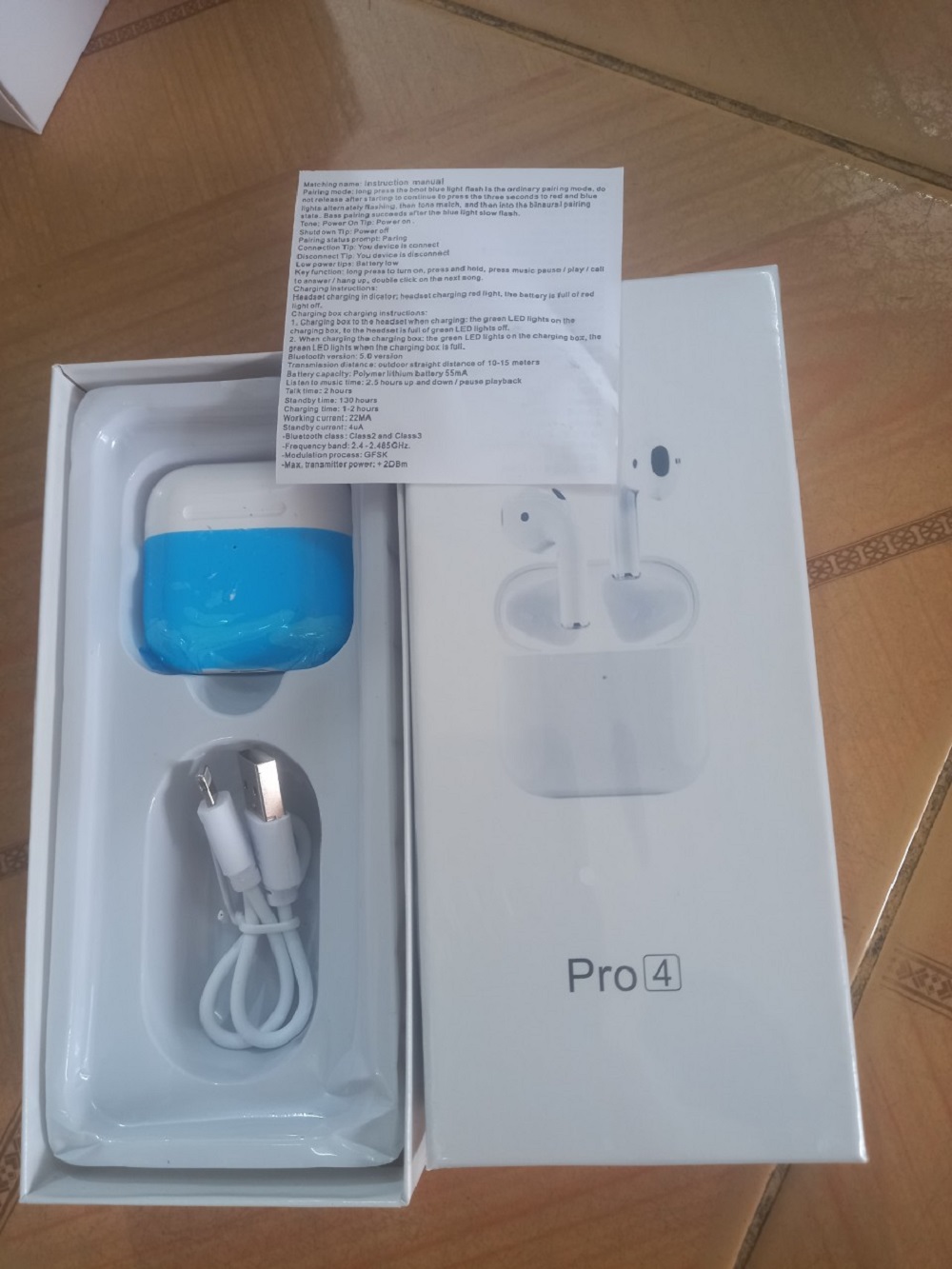 Tai nghe bluetooth Pro 4 bản nâng cấp, chống nước, thiết kế nhỏ gọn hỗ trợ mọi dòng máy android IOS, tai nghe không dây, tai phone không dây chip mạnh mẽ nghe hay