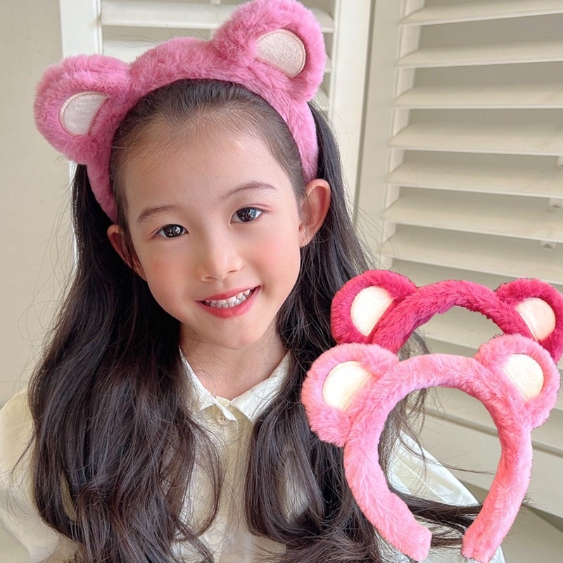 Cài tóc - bờm tóc kẹp tóc tai gấu hồng lotso, bờm ếch