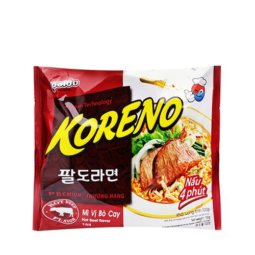 MÌ KORENO HÀN QUỐC VỊ GÀ/ KIM CHI/ BÒ CAY/ TÔM