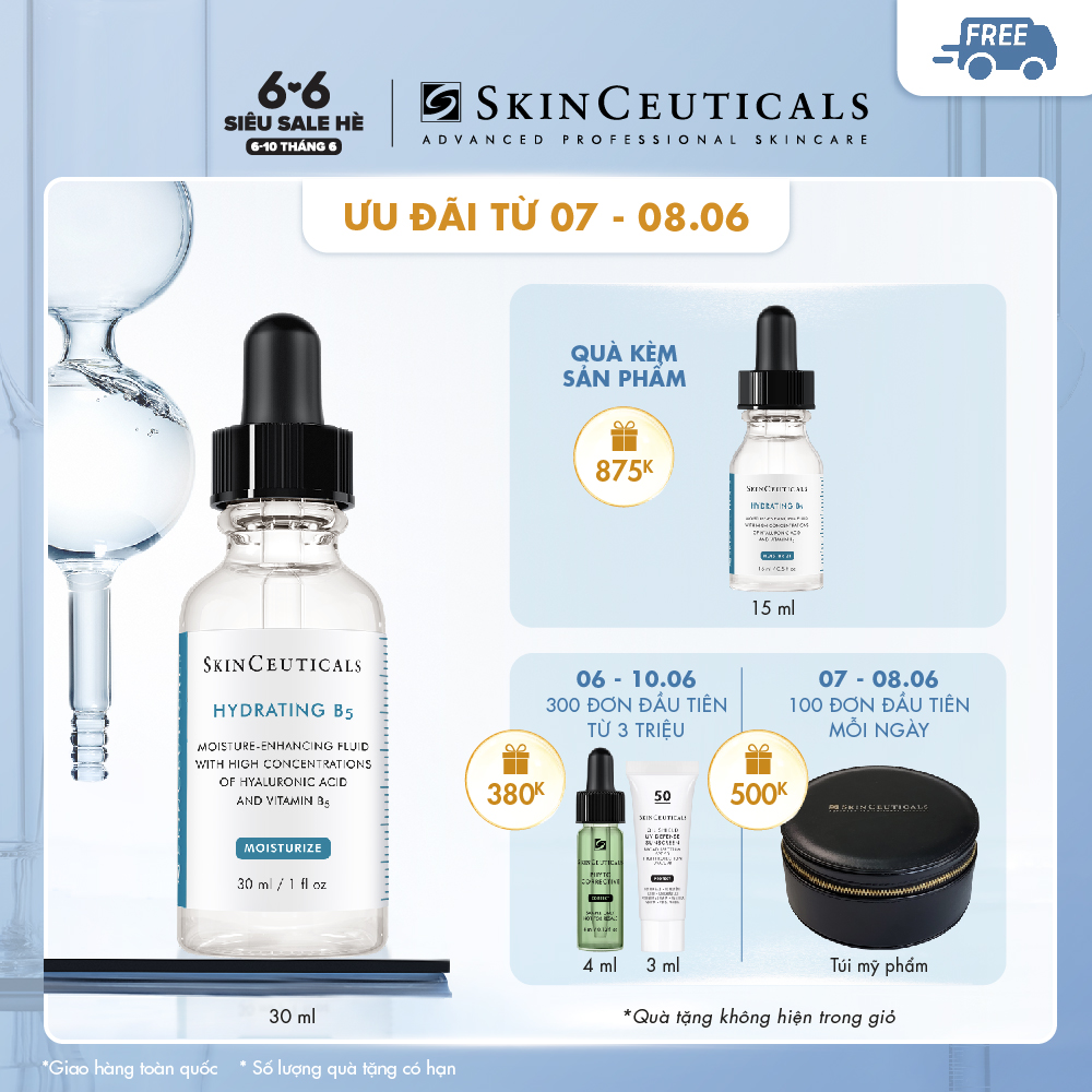 Tinh chất dưỡng da chuyên biệt Skinceuticals Hydrating B5 giúp cấp ẩm và hỗ trợ quá trình tái tạo da 30ml