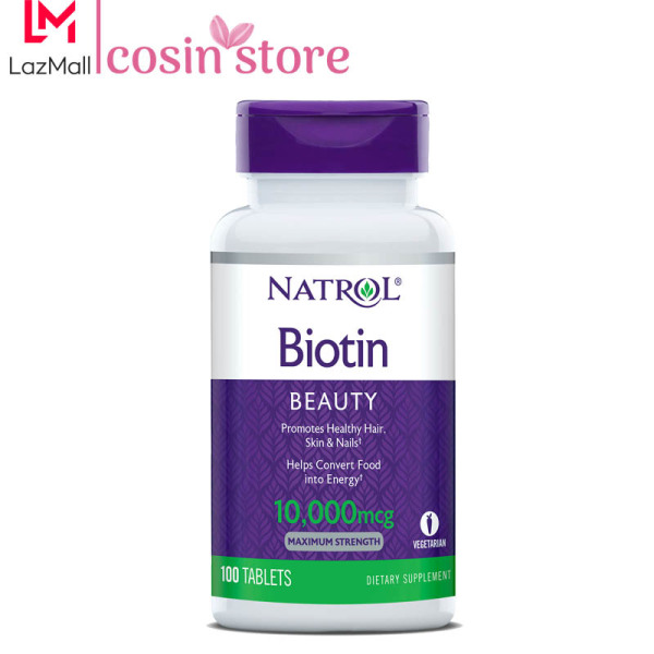 Viên uống Natrol Biotin Beauty Maximum Strength 10,000mcg 100 viên hỗ trợ tóc móng da khỏe biotin 10000 nhập khẩu