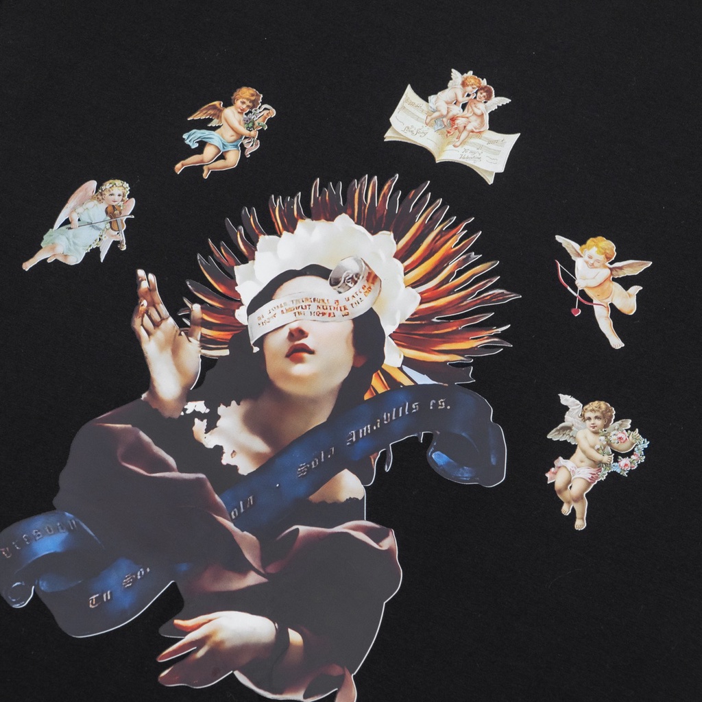 LUCKÁo thun tay lỡ The Bad God Mother Angles tee