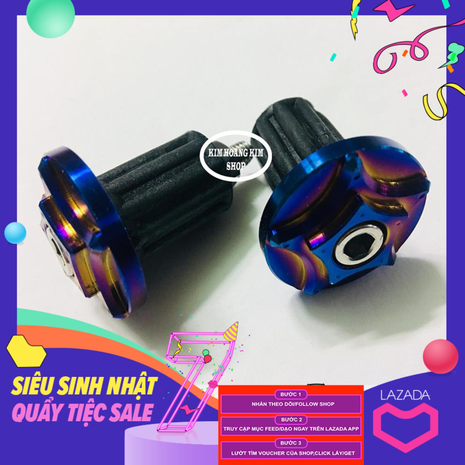 Bộ 2 Gù tay Lái INOX lên màu Titan gắn mọi loại xe máy