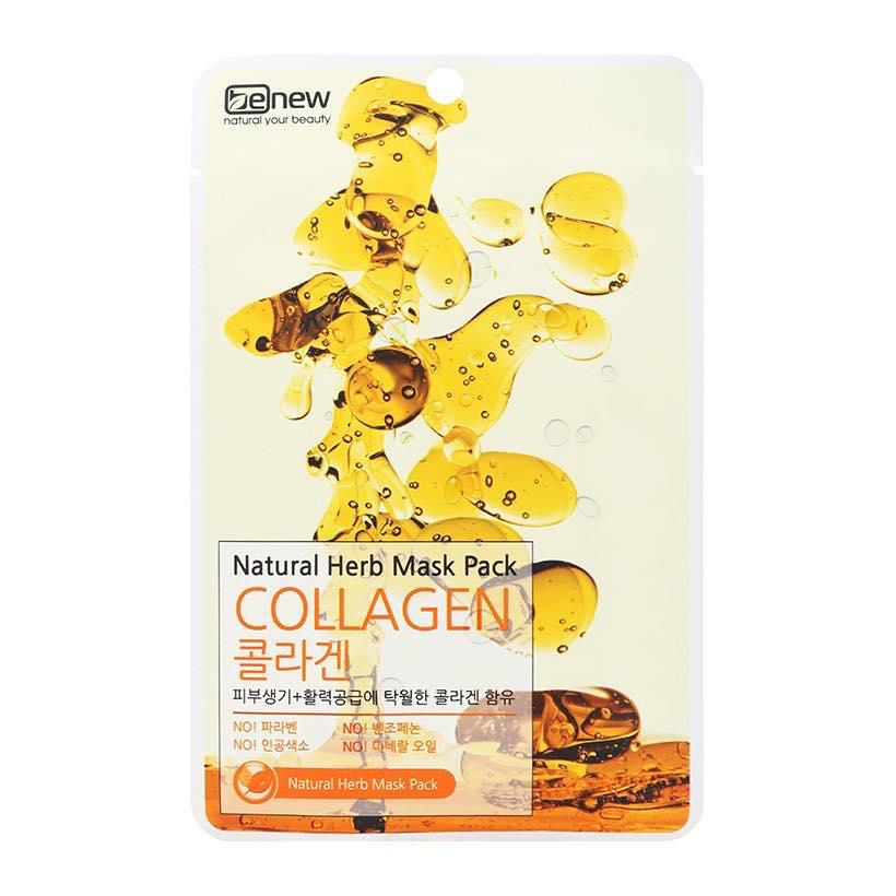 [HCM]Bộ 10 miếng mặt nạ BENEW NATURAL HERB MASK PACK COLLAGEN