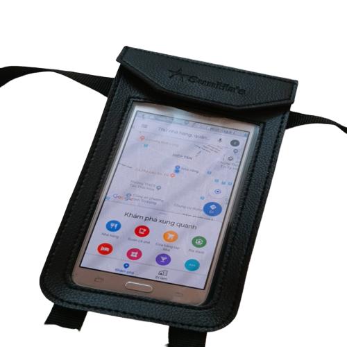 Túi ghi đông , túi đứng để điện thoại treo xe máy chất liệu da tiện dụng mẫu mới 2020 có màu đen và nâu thiết kế gọn sử dụng trong grap , goviet và ai cũng sử dụng được vì tiện dụng trong việc di chuyển bằng xe máy SIGATO SGT1579