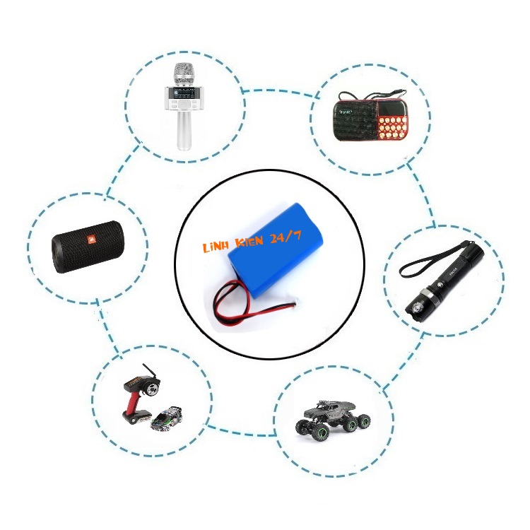 PIN SẠC LITHIUM 1S 2P 3.7V–4.2V 4000MAH CHUẨN HEADER 2.54