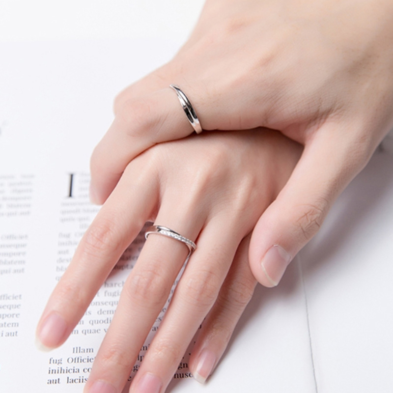 Nhẫn Đôi Bạc, Nhẫn Đôi Tình Yêu Bạc Thật, Nhẫn Freesize Tùy Chỉnh Size Dễ Dàng, Nhẫn Nam Nữ Bán Lẻ Theo Chiếc - ND2517 - Bảo Ngọc Jewelry