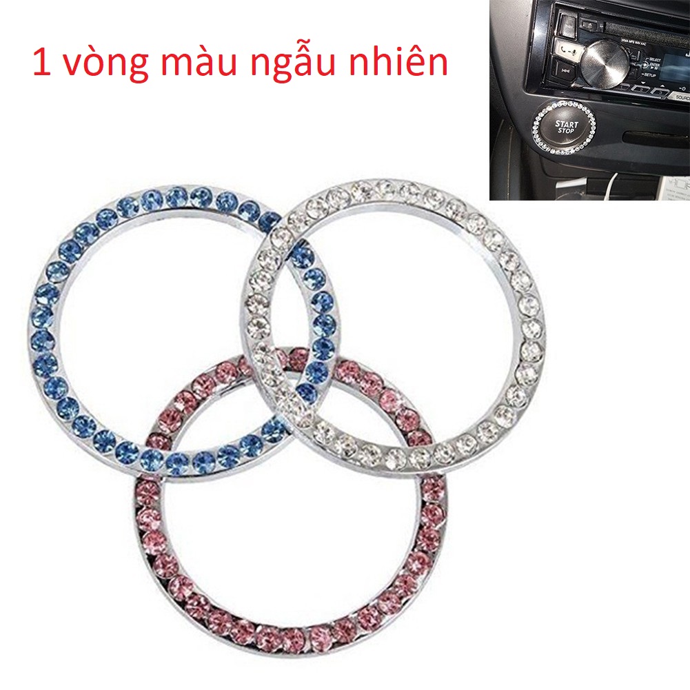 Vòng tròn đính đá trang trí nút khởi động xe hơi, ô tô, xe máy - Vòng dán nút đề