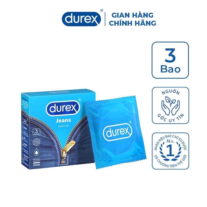 Bao cao su Durex BCS Jeans hộp 3 bao