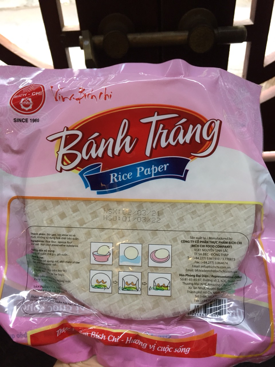 BÁNH TRÁNG (BÁNH ĐA NEM) CUỐN ĂN LIỀN HOẶC CHIÊN 16CM (CÔNG TY BÍCH CHI)