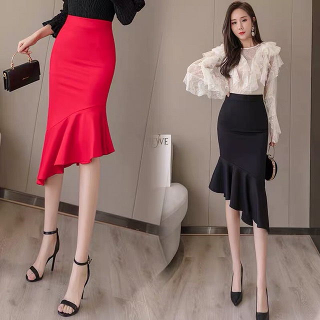 Chân Váy Bút Chì Đuôi  Chéo Tà Thời Trang Nữ