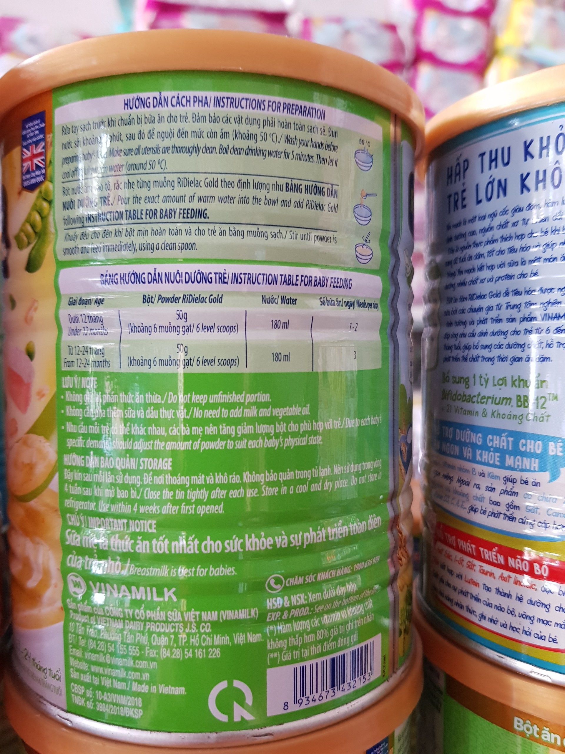 Bột ăn dặm Ridielac Vinamilk đủ vị 350g