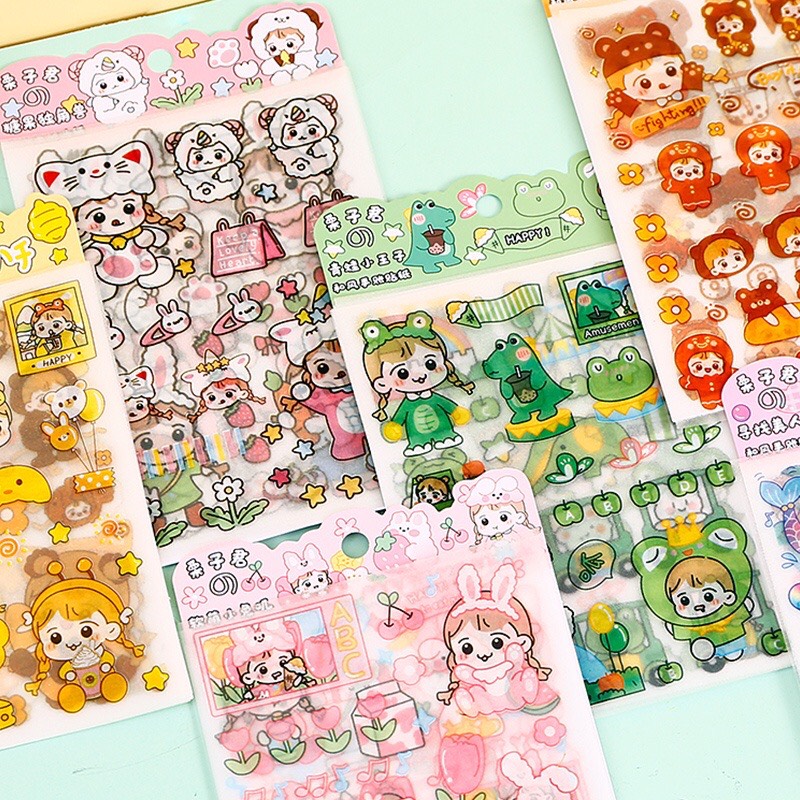 Bộ 4 tấm sticker cô gái lấp lánh