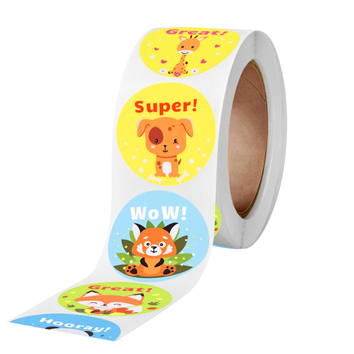 Cuộn 500 sticker sticker khen thưởng tiếng Anh khích lệ tinh thần học tập cho bé yêu với nhiều họa tiết kèm slogan tiếng Anh thú vị BBShine – ST013