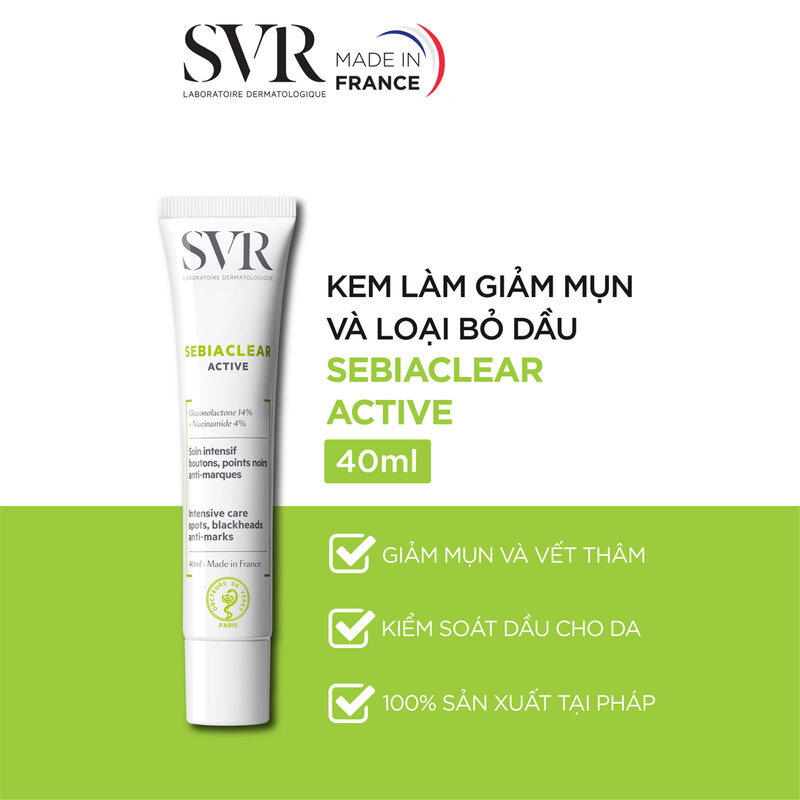 Kem SVR Sebiaclear Active Giảm Mụn và Dầu Nhờn 40ml