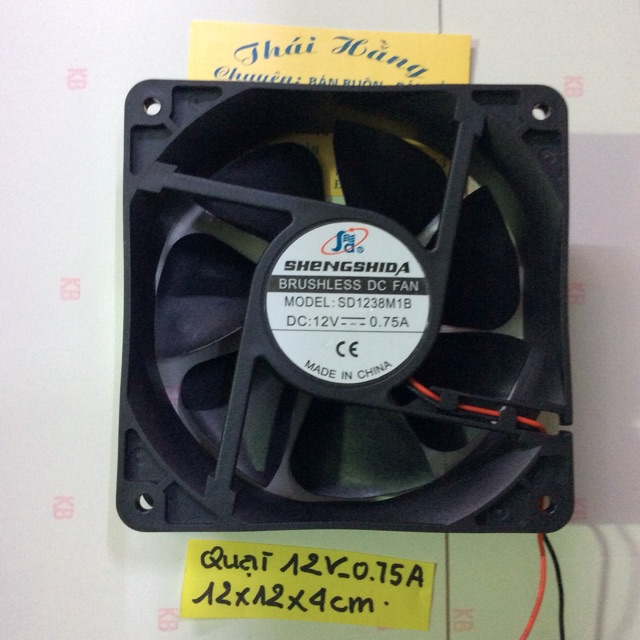 QUẠT THÔNG GIÓ 12 X12 X4 CM(ĐIỆN 12 V)