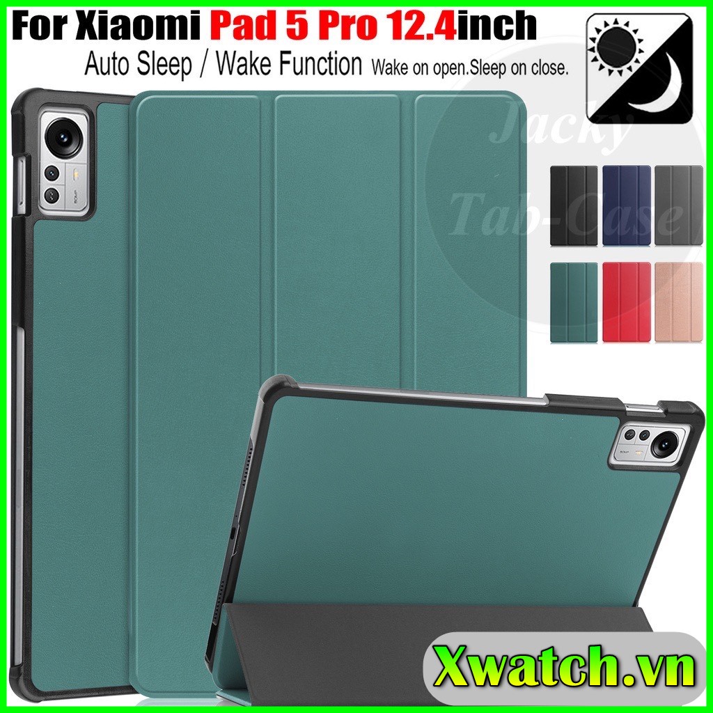 Bao da xiaomi mi pad 5 pro/ mipad 5 pro 12.4inch nắp nam châm đóng mở tự động