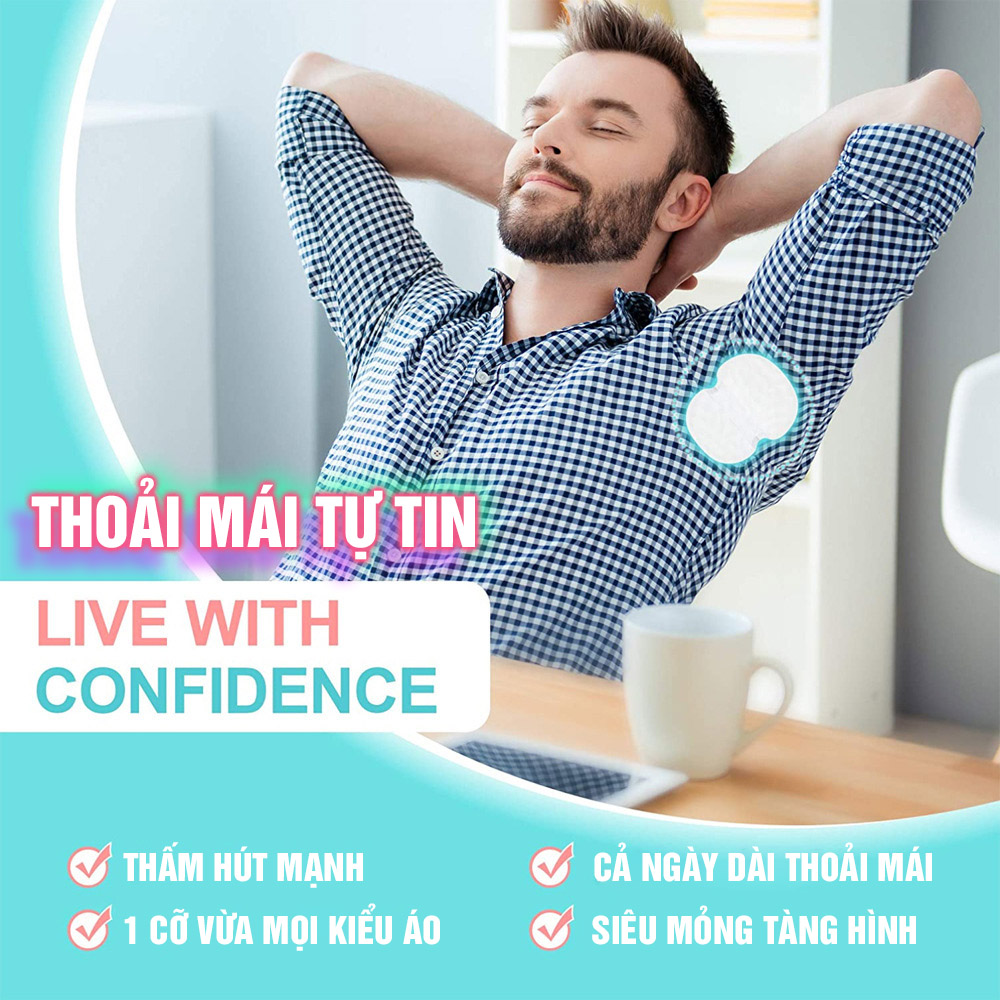 Miếng Hút Mồ Hôi - 5 Gói 50 Miếng Dán Thấm Hút Mồ Hôi Nách Siêu Mỏng - 100style