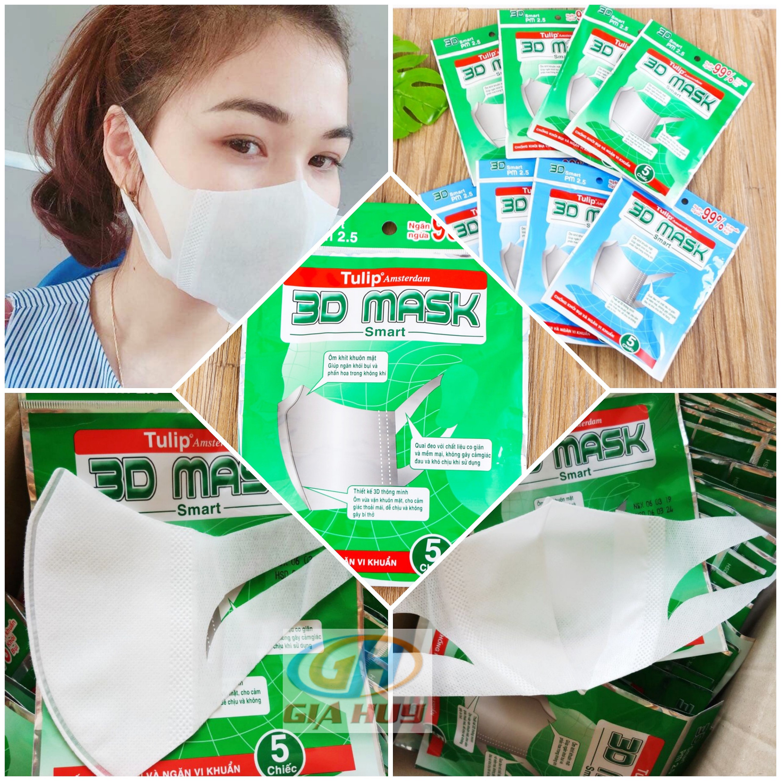 Khẩu trang 3D Mask công nghệ Nhật Bản túi 5 chiếc
