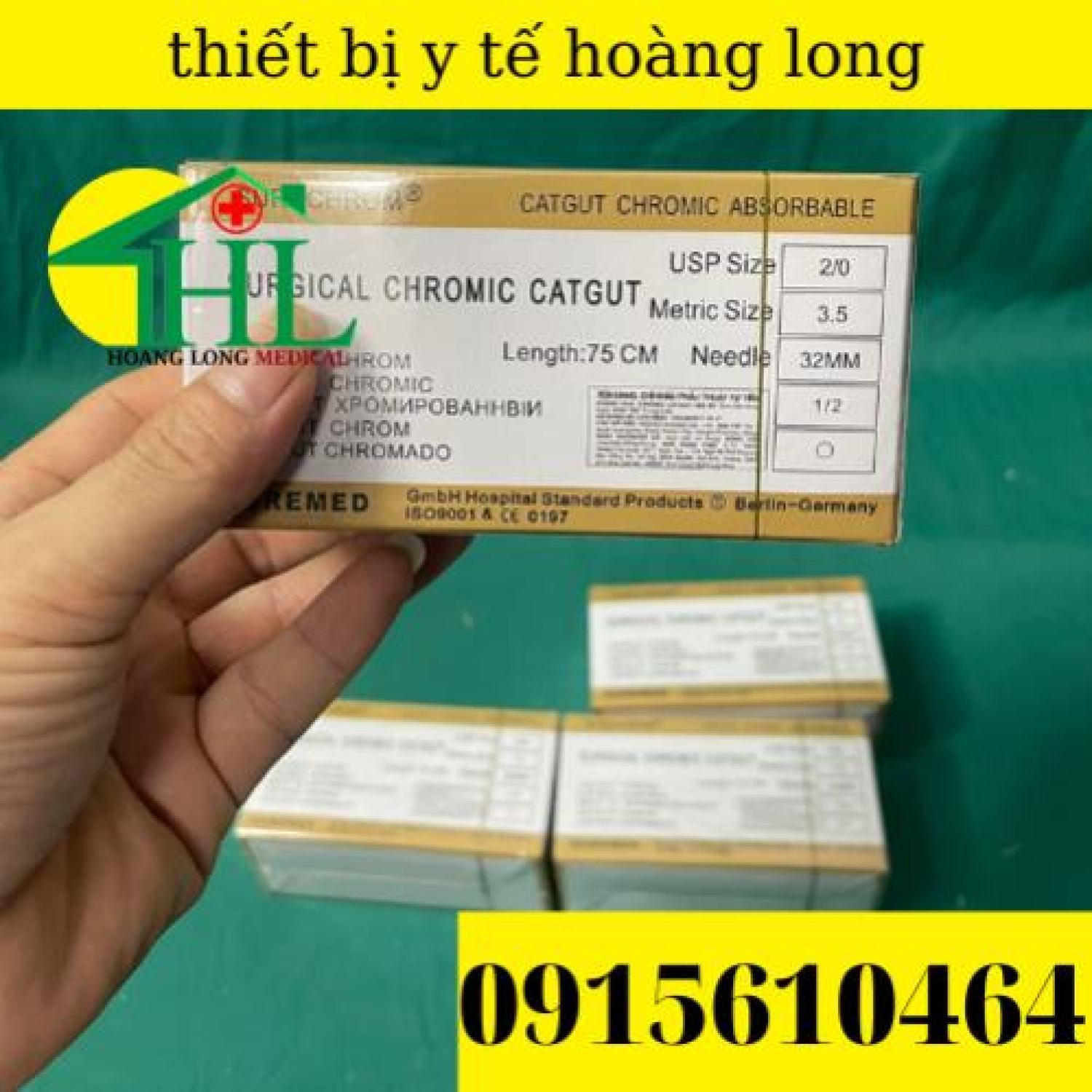 Chỉ catgut size từ số 1 đến số 6 hộp 12 sợi