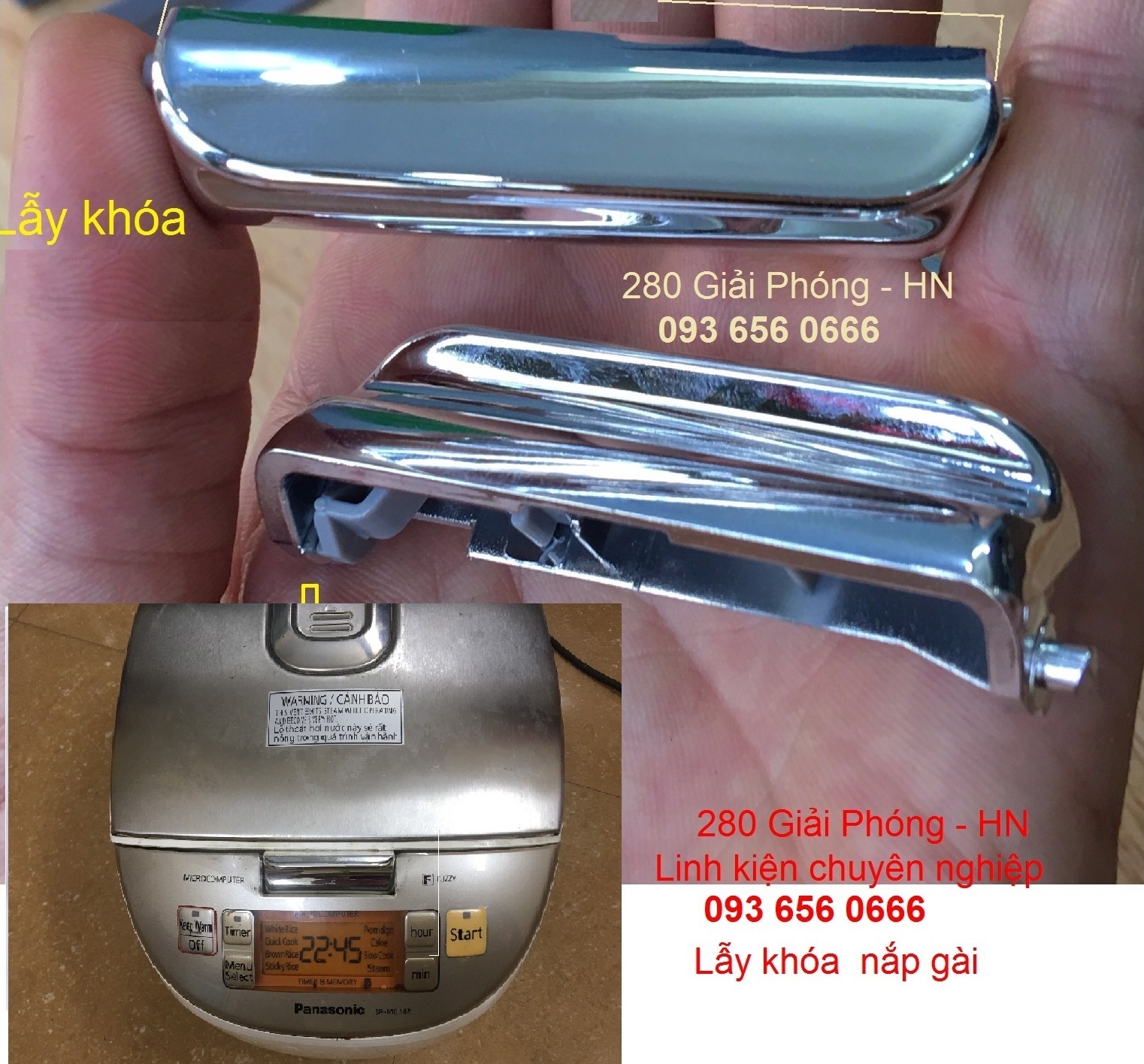 Lẫy khóa nắp nồi cơm cao tần panasonic sr hg181p / sr hg153 / sr sy101 / sr sy102 / sr hc101