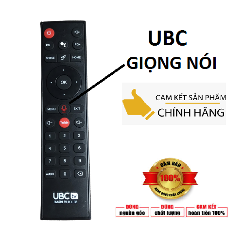 Điều khiển tivi ubc giọng nói, remote ubc voice tivi ubc hd 32 inch 32p300s hàng chính hãng mới 100%