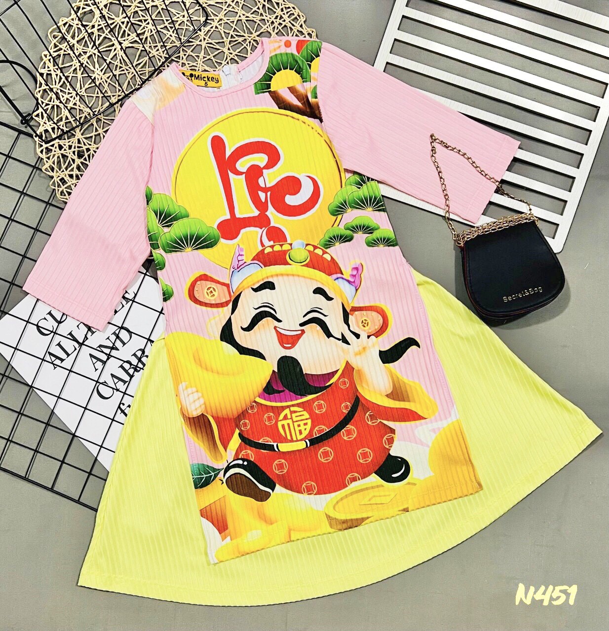 Set Áo Dài Cách Tân 2 Chi Tiết Siêu Đáng Yêu và Dễ Thương cho Bé Gái 10kg đến 20kg chất vải thun lạnh gân - Bộ Áo Dài Tết 2023