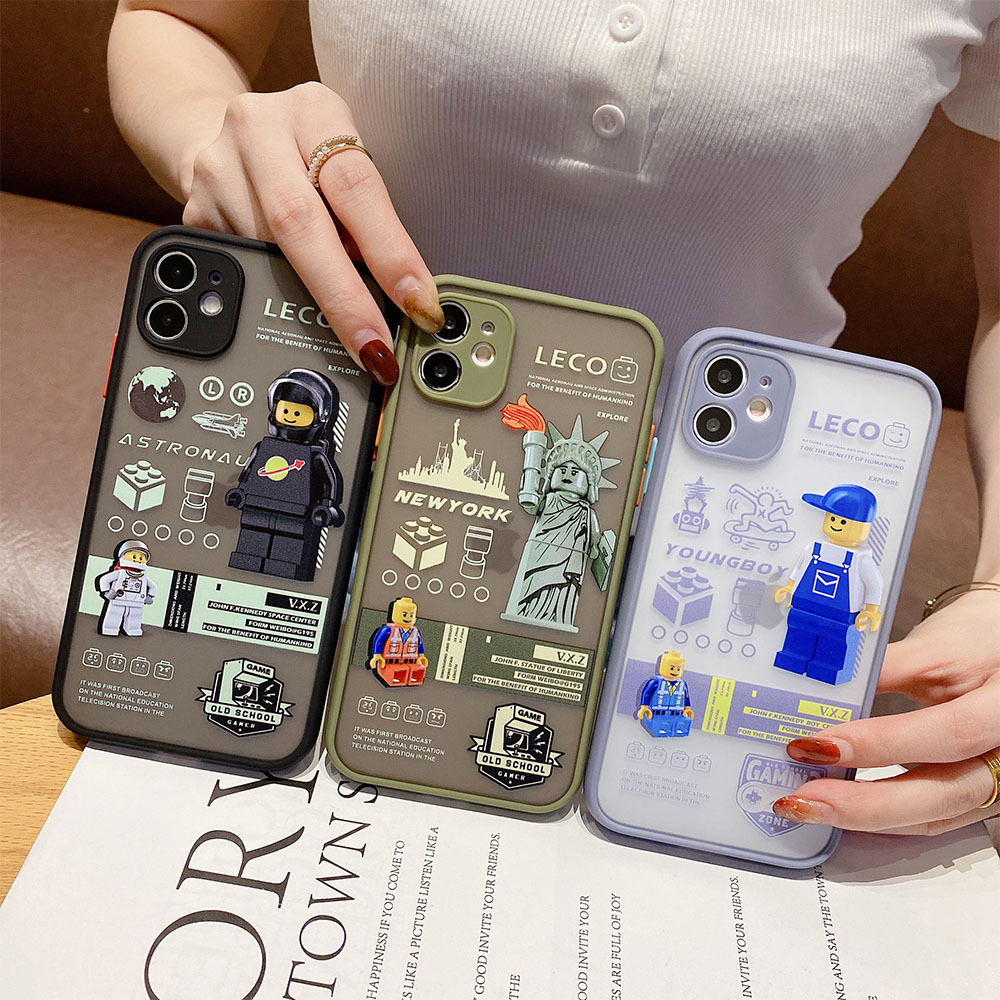 Ốp Lưng Nhám Chống Sock Va Đập Bảo Vệ Camera Toy Lego