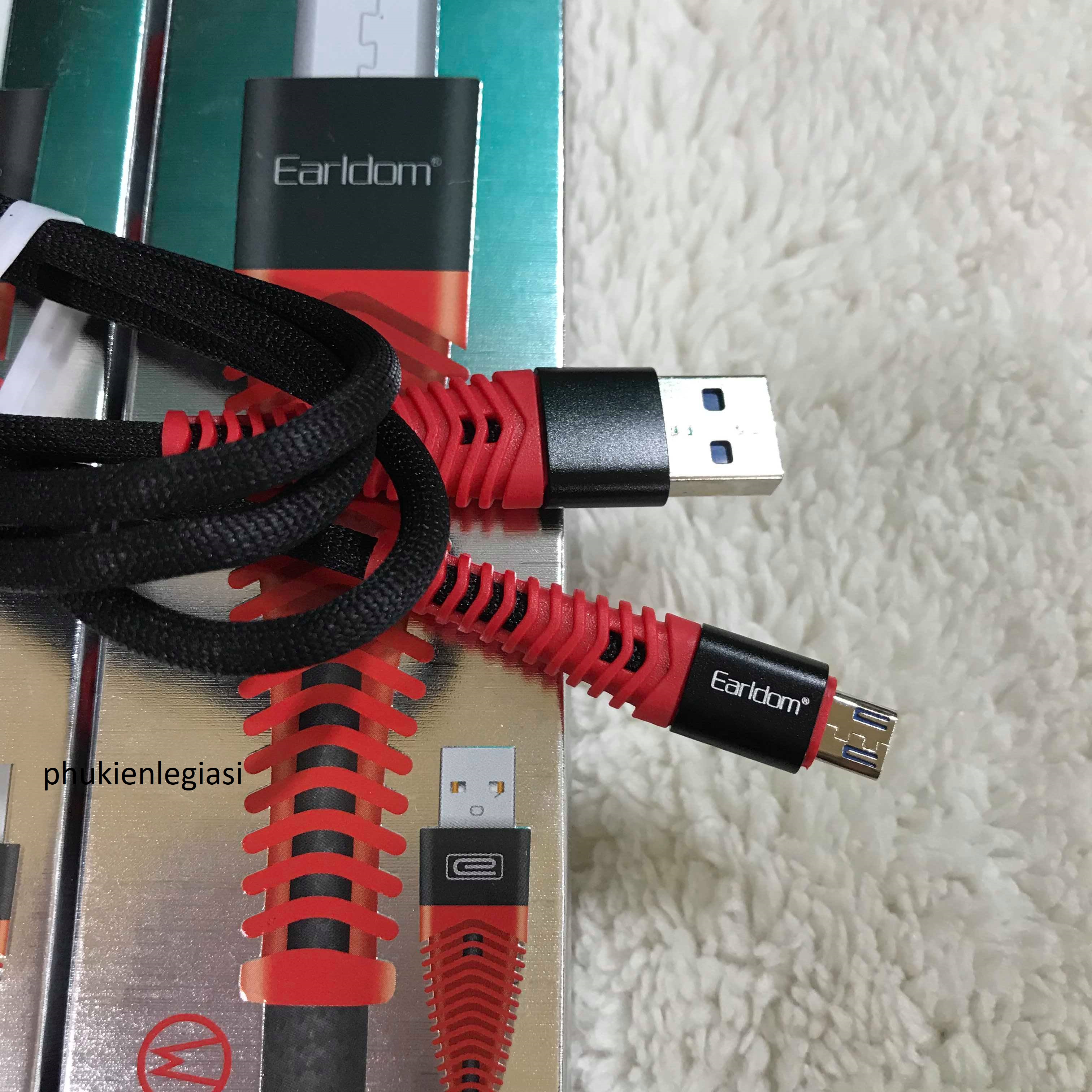 XÃ HÀNG THANH LÝ Cáp sạc IPHONE; Micro usb dây dù chống gãy Earldom EC060
