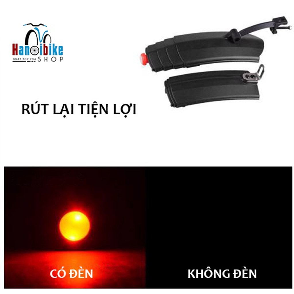 Chắn bùn xe đạp rút loại có đèn hãng Retrospec