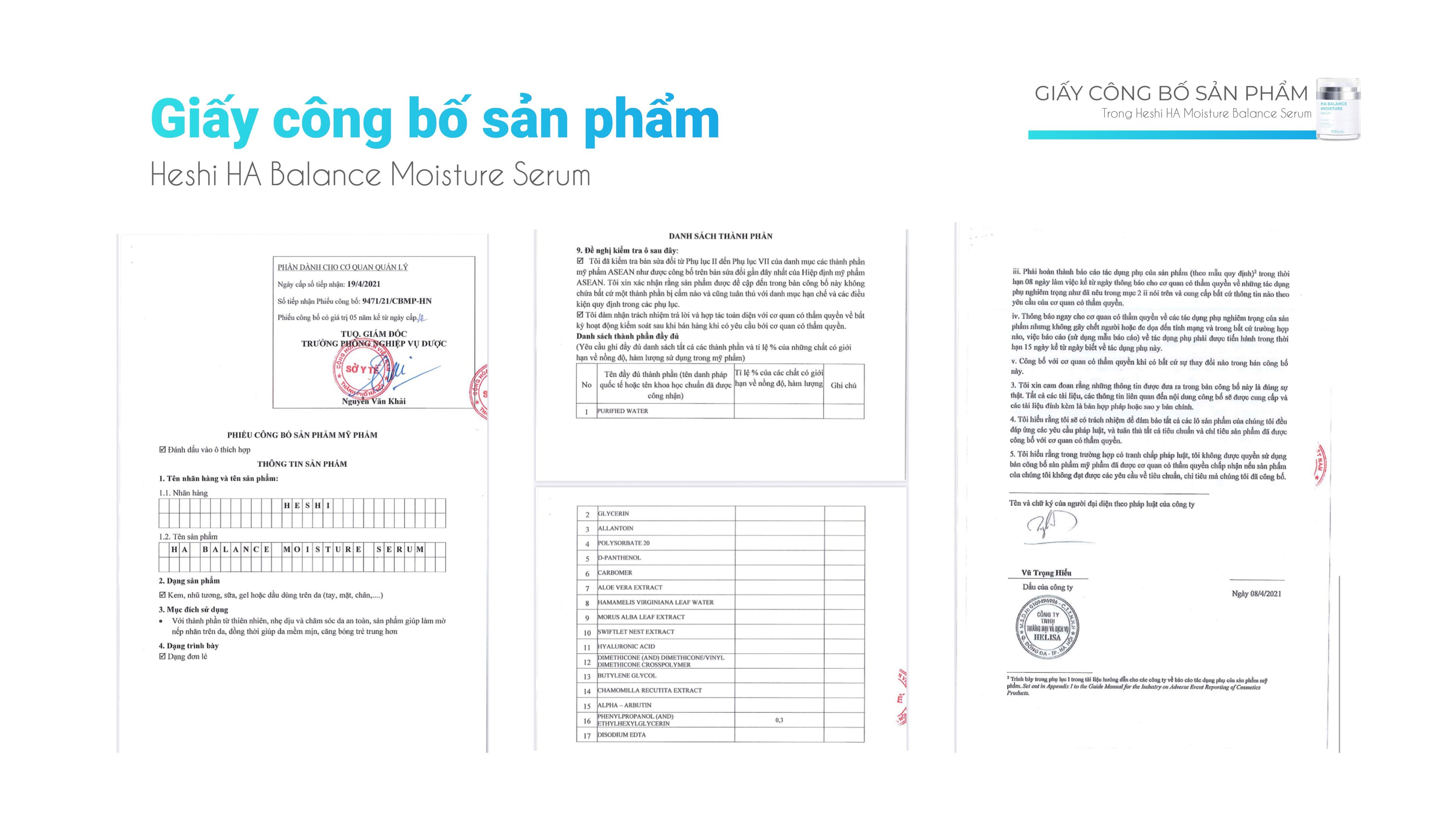 Serum Cấp Ẩm Heshi Ha Balance Moisture Serum