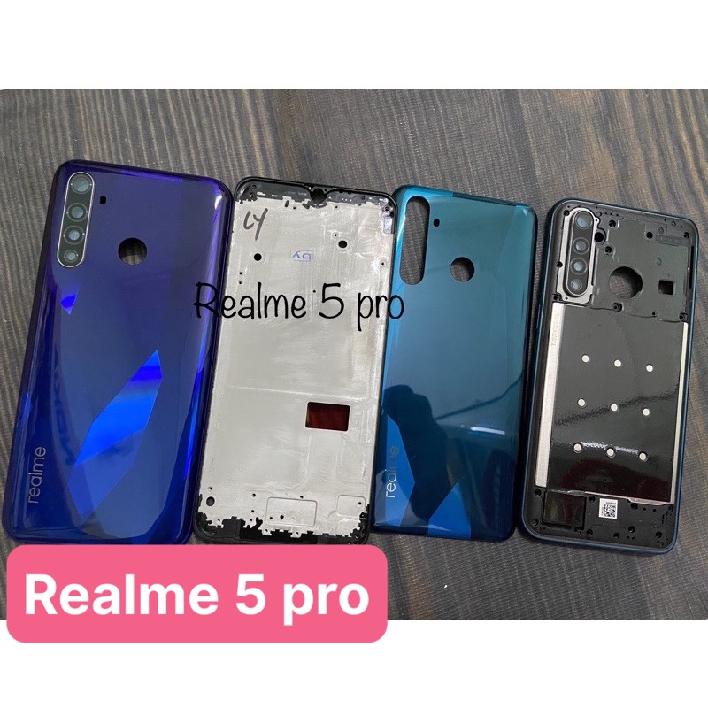 bộ xương vỏ  realme 5 pro gồm( kính cam,lưng sườn,phím bấm)