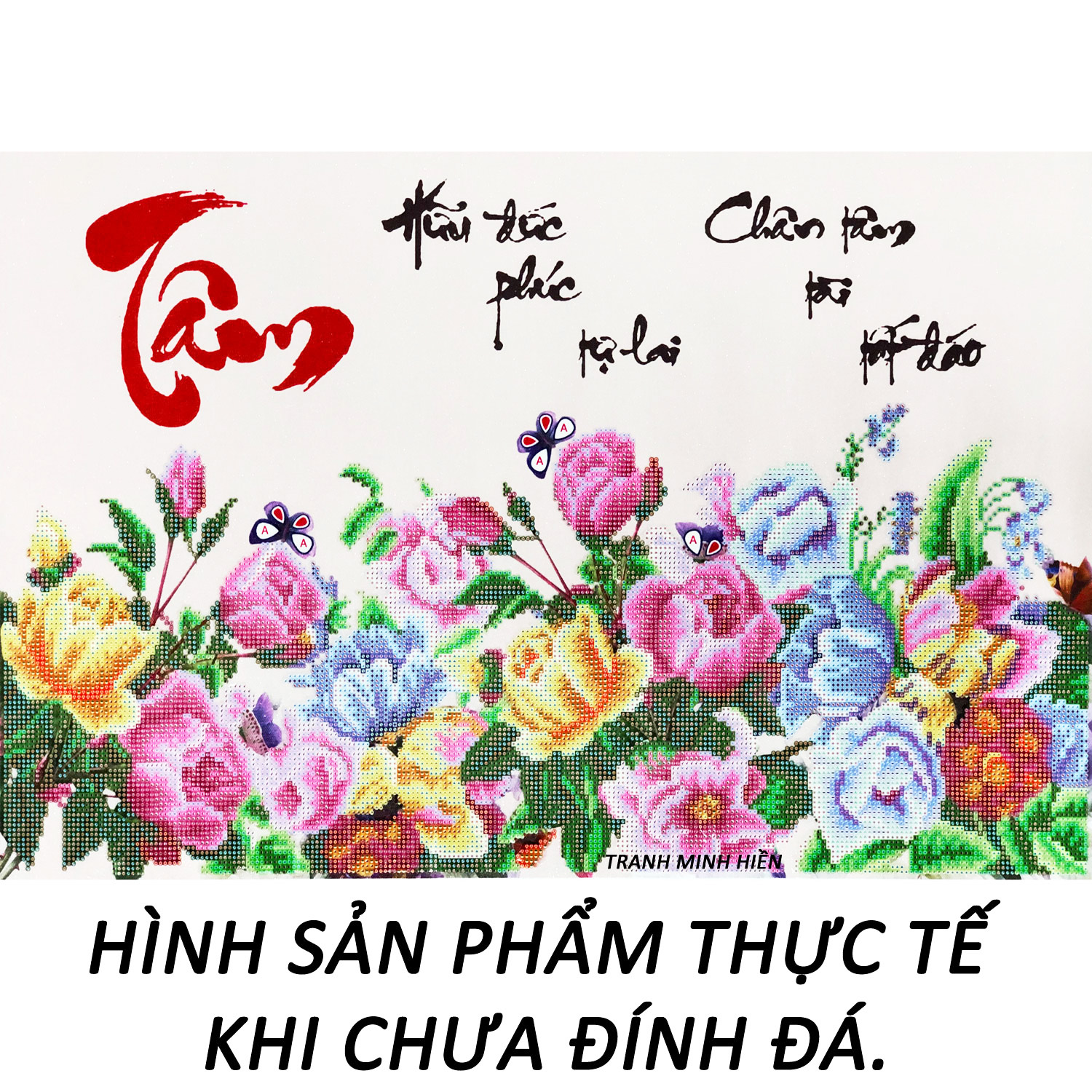 Tranh đính đá 5D - Trăm Năm Hạnh Phúc - Tranh Mỹ Thuật Minh Hiền