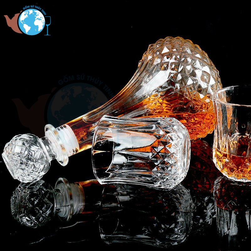 BR02 Bình đựng rượu ngâm sâm thuỷ tinh 750ml