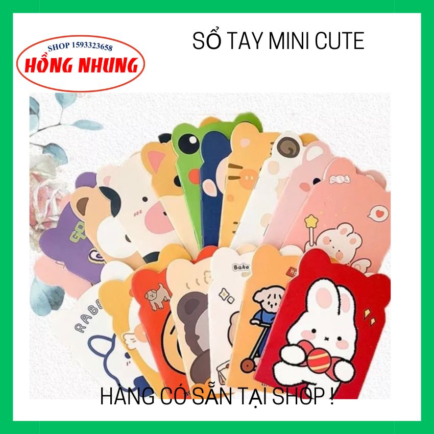 Sổ tay mini gấu, mèo, hoa cute dễ thương.