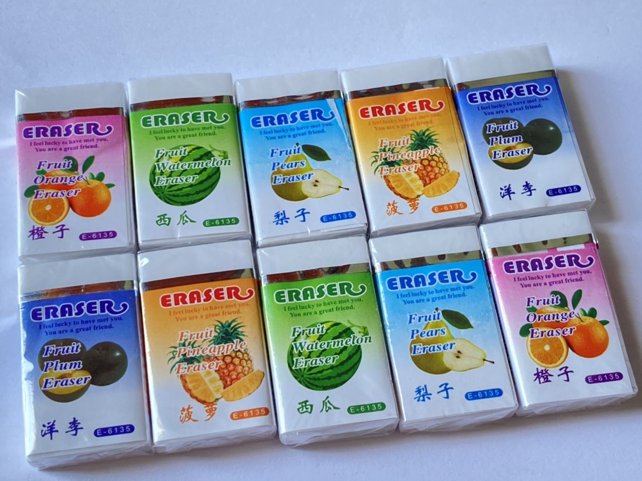 [HCM]Bộ 5 cục Gôm trắng Trái cây/ Doremon