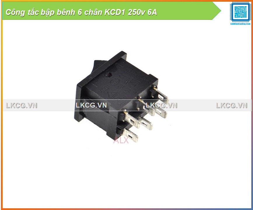 Công tắc bập bênh 6 chân kcd1 250v 6a