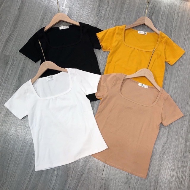 Áo cổ chữ U basic nữ bigsize