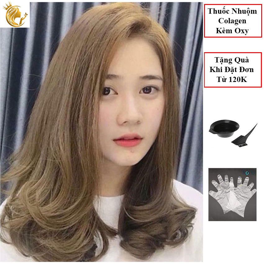 Thuốc Nhuộm Tóc Màu Nâu Tây Kèm Oxy