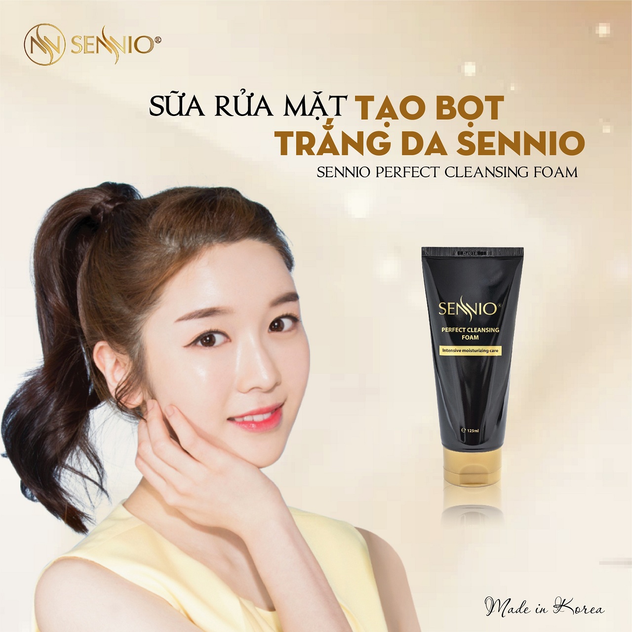 Sữa rửa mặt tạo bọt trắng da - Sennio Perfect Cleansing Foam