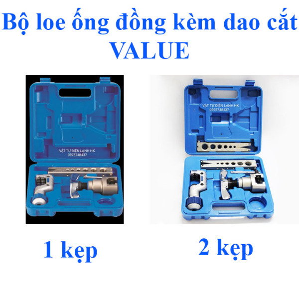 BỘ LÃ LOE ỐNG ĐỒNG LỆCH TÂM VALUE kèm DAO CẮT  VFT-808-IS 1 KẸP  - VFT-808-MIS 2 kẹp (chọn đúng loại khi đặt hàng)