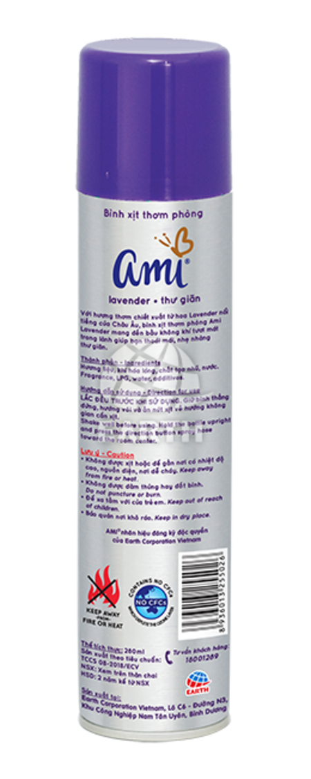 Xịt phòng Ami 280 ml (Rose, lavender, Ping May, Ylang, Newyork)