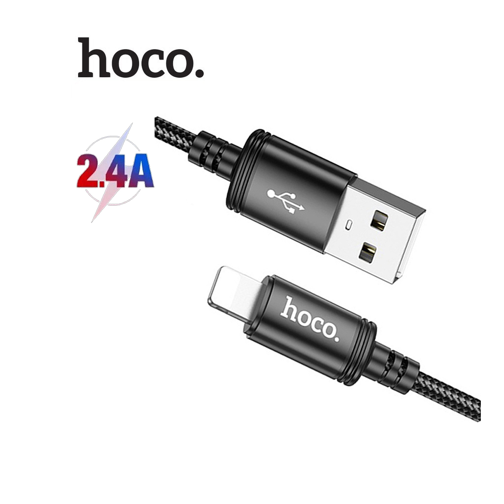 Cáp sạc 2.4A Hoco X89 Lightning dây dù siêu bền chống đứt dài 1M cho iPhone/iPad