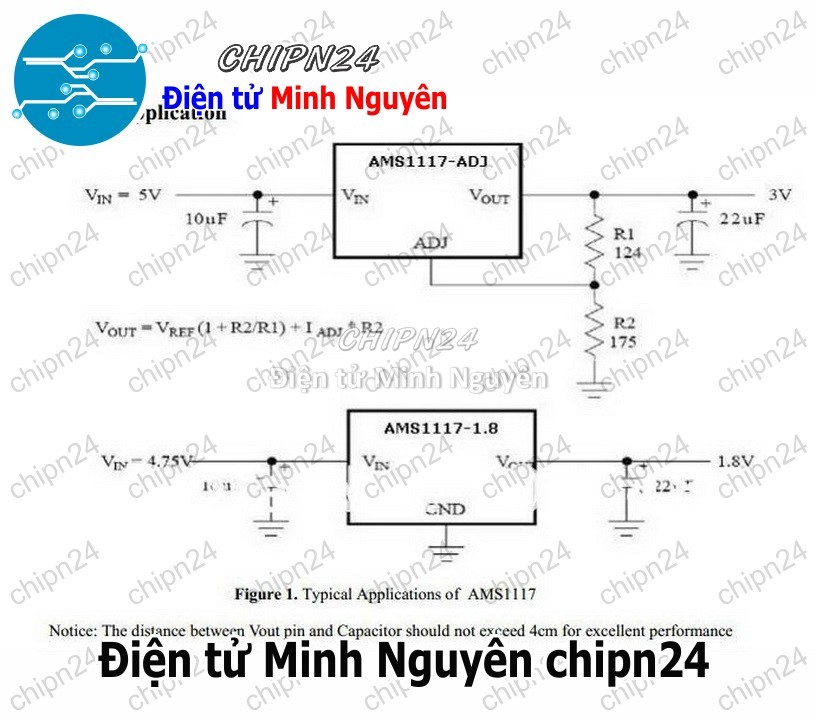 [4 con] (SOP) IC Dán AMS1117-ADJ SOT-223 (SMD) (IC Nguồn) - HH003467