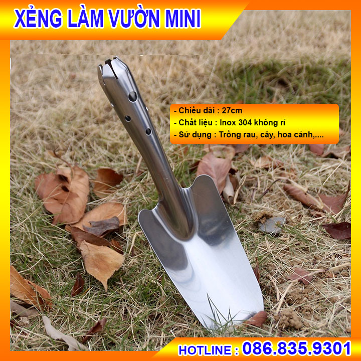 Xẻng Làm Vườn Mini Inox - xẻng cầm tay