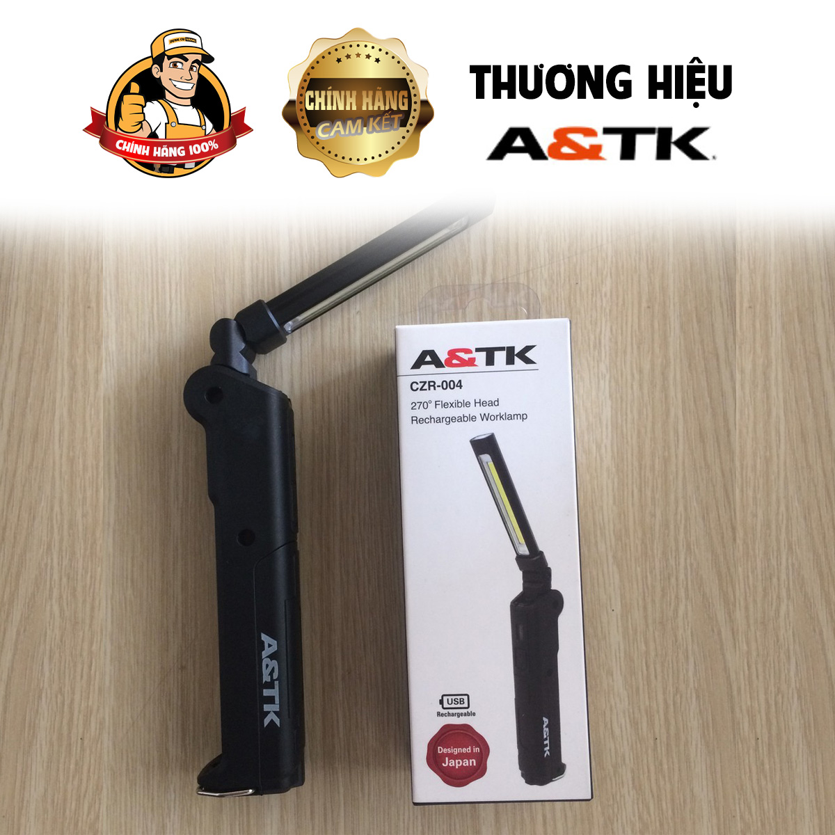 [HCM]Đèn pin 2.000mAh 3.7V A&TK CZR-004