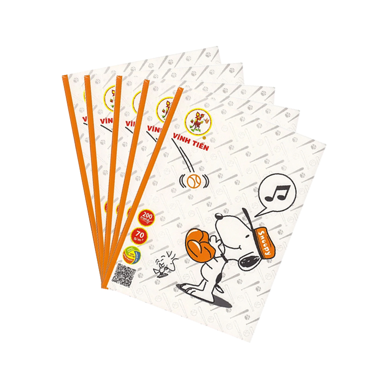 Lốc 5 Cuốn Tập Học Sinh ViBook - Snoopy - 200 Trang